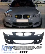 image-9-Front Bumper suitable for BMW 5 E60/E61 03-10 M5 Look Without Fog Lamp Holes