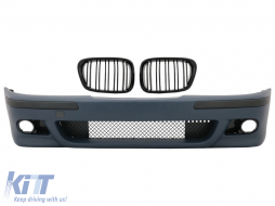 Front Bumper suitable for BMW 5 Series E39 (1995-2003) M5 Look with Central Grille Double Stripe Piano Black - COFBBME39M5WFG