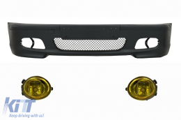 Front Bumper suitable for BMW E46 Sedan/Touring (1998-2004) M-Technik M-Tech M-Sport Model with Yellow Fog Lights - COFBBME46MT4DY