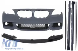 image-62-Front Bumper suitable for BMW F10 F11 5 Series (2011-2017) with Extension Lip and Side Skirts M-Performance Design