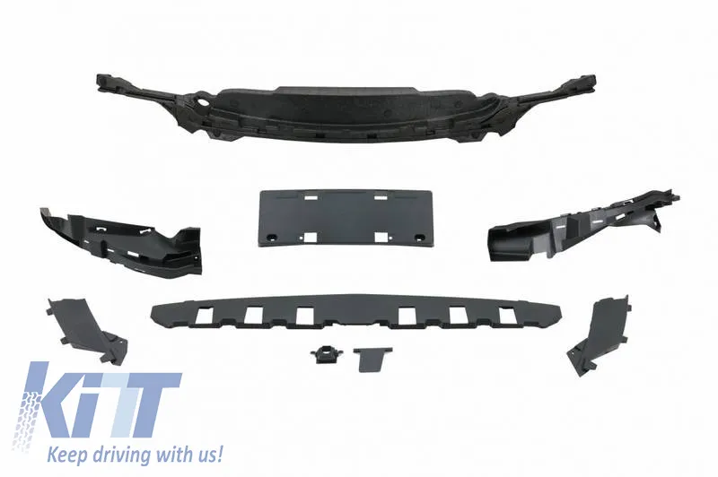 Front Bumper suitable for Mercedes-Benz C-Class C205/W205 14-21 GTR Look (Black Mamba) with Black/Chrome Grille (Black Mamba)