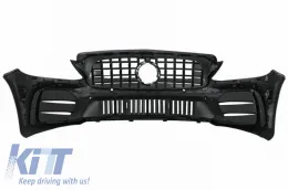 Front Bumper suitable for Mercedes-Benz C-Class C205/W205 14-21 GTR Look (Black Mamba) with Black/Chrome Grille (Black Mamba)-image-6319249