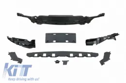 Front Bumper suitable for Mercedes-Benz C-Class C205/W205 14-21 GTR Look (Black Mamba) with Black/Chrome Grille (Black Mamba)-image-6319250