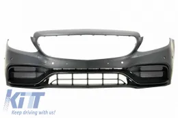 Front Bumper suitable for Mercedes-Benz C-Class W205 S205 A205 C205 Limousine T-Model Coupe Cabriolet 14-21 A Design C63s Facelift Look-image-6323939