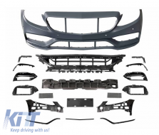 Front Bumper suitable for Mercedes-Benz C-Class W205 S205 A205 C205 Limousine T-Model Coupe Cabriolet 14-21 A Design C63s Facelift Look