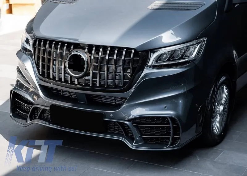 Front Bumper suitable for Mercedes-Benz Sprinter W907 2017-2023 A Design GT Look With Panamericana Grill