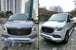 Front Bumper suitable for Mercedes-Benz Sprinter W907 2017-2023 Maybach Look With Grill-image-6324400