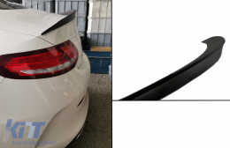 Front Bumper suitable for Mercedes C-Class C205 A205 Coupe Cabriolet (2014-2019) Front Grille GT-R Panamericana with Trunk Boot Spoiler and Rear Bumper Valance Diffuser C63S Design Silver Tips-image-6073603