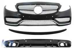 image-58-Front Bumper suitable for Mercedes C-Class C205 A205 Coupe Cabriolet (2014-2019) with Trunk Boot Spoiler and Rear Bumper Valance Diffuser C63S Design