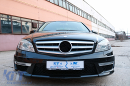 Front Bumper suitable for Mercedes C-Class W204 S204 C204 (2007-2015) Facelift C63 Design-image-6093680