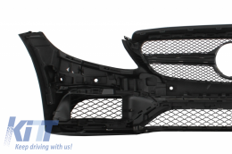 Front Bumper suitable for Mercedes C-Class W205 S205 (2014-2018) C63 Design with Side Skirts Sport-image-6020315