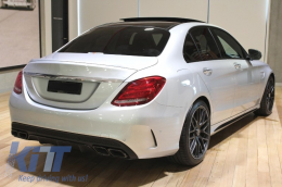 Front Bumper suitable for Mercedes C-Class W205 S205 (2014-2018) C63 Design with Side Skirts Sport-image-6020324