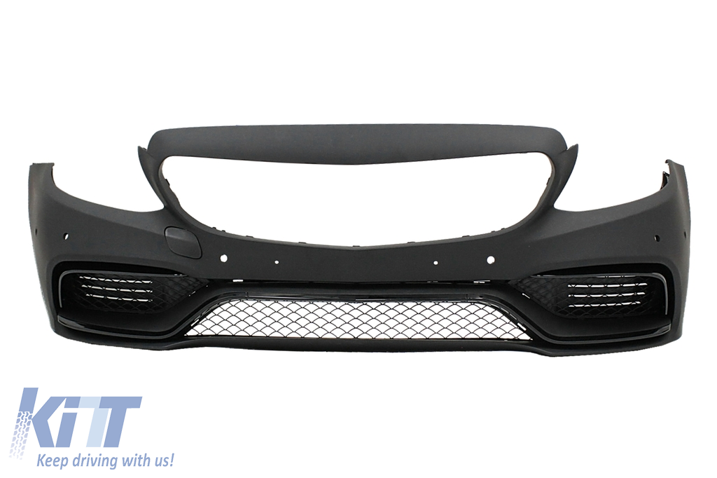 FOR 15-21 MERCEDES BENZ W205 C63 AMG GLOSS BLK EDITION 1 STYLE FRONT BUMPER  LIP