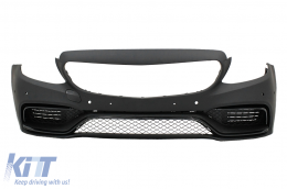 Front Bumper suitable for Mercedes C-Class W205 S205 (2014-2020) Limousine T-Model Coupe Cabriolet C63 Design Without Front Grille