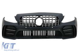 Front Bumper suitable for Mercedes C-Class W205 S205 A205 C205 (2014-2020) GT R Design - FBMBW205GTM