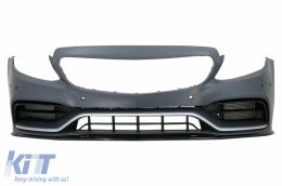 image-63-Front Bumper suitable for Mercedes C-Class W205 S205 A205 C205 Limousine T-Model Coupe Cabriolet (2014-2020) Facelift C63 Design