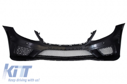 Front Bumper suitable for Mercedes S-Class W222 (2013-06.2017) S63 Design with Central Grille Piano Black-image-6018503