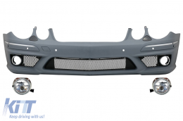 Front Bumper suitable for Mercedes W211 E-Class Facelift (2006-2009) with Fog Lights Projectors