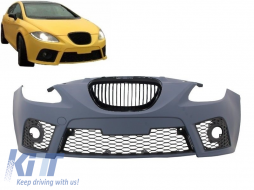 Front Bumper suitable for Seat Leon 1P (2004-2009) Cupra Design with Central Front Grille Projector Lower grille - COFGSTLA