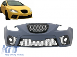 Front Bumper suitable for Seat Leon 1P (2004-2009) Cupra Design with Central Front Grille Projector Lower grille - COGS08B
