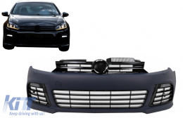 Front Bumper suitable for VW Golf 6 VI (2008-2013) R20 Look - FBVWG6R20CN