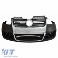 Front Bumper suitable for VW Golf V (5) 03-08 / Jetta 05-10 R32 Look With Chrome Grille-image-6289845