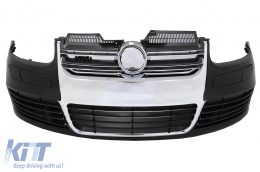 Front Bumper suitable for VW Golf V 5 (2003-2007) Jetta (2005-2010) R32 Look Chrome Grill