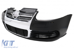 Front Bumper suitable for VW Golf V 5 (2003-2007) Jetta (2005-2010) R32 Look Chrome Grill-image-6006483