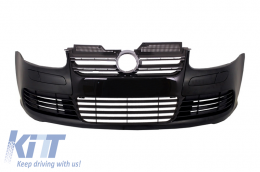 Front Bumper suitable for VW Golf V 5 (2003-2007) Jetta (2005-2010) R32 Piano Glossy Black Grill - FBVWG5R32B