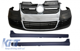 Front Bumper suitable for VW Golf V 5 (2003-2007) Side Skirts R32 Look Chrome Grill - COFBVWG5R32GTI