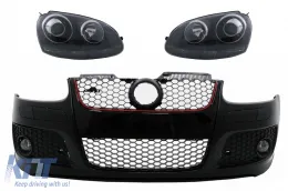 image-72-Front Bumper suitable for VW Golf V 5 MK5 (2003-2007) GTI Design with Xenon Look Headlights