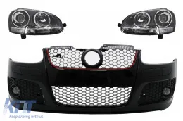 image-48-Front Bumper suitable for VW Golf V 5 MK5 (2003-2007) GTI Design with Xenon Look Headlights RHD