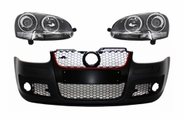 Front Bumper suitable for VW Golf V 5 MK5 (2003-2007) GTI Design with Xenon Look Headlights - COFBVWG5GTIHLC