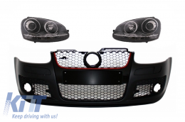 Front Bumper suitable for VW Golf V 5 MK5 (2003-2007) GTI Design with Xenon Look Headlights - COFBVWG5GTIHLC