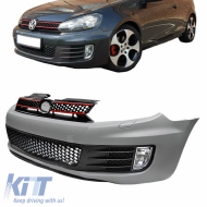 Front Bumper suitable for VW Golf VI (6) 08-12 GTI Look Set With Grille & Fog Lights