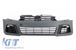 Front Bumper suitable for VW Golf VI 6 (2008-2013) R20 Look with Headlights 3D LED DRL U-Design LED Flowing Turning Light-image-6021163