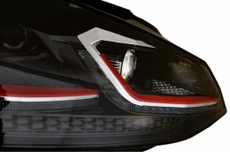Front Bumper suitable for VW Golf VII 7 5G (2013-2017) with LED Headlights G7.5 GTI Look with Sequential Dynamic Turning Lights-image-6039796