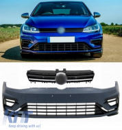 Front Bumper suitable for VW Golf VII (7.5) 16-20 Facelift R-Look With Grille