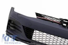 Front Bumper suitable for VW Golf VII (7.5) 17-20 Facelift With Led Fog Lights GTI Look & Grille-image-6298979