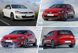 Front Bumper suitable for VW Golf VII 7.5 (2017-2020) GTI Look-image-6044633