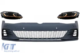 image-54-Front Bumper suitable for VW Golf VII 7.5 (2017-2020) and LED Headlights Sequential Dynamic Turning Lights GTI Look RHD