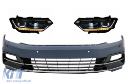 Front Bumper suitable for VW Passat B8 3G (2015-2018) R-Line with Headlights LED Matrix with Sequential Dynamic Turning Lights