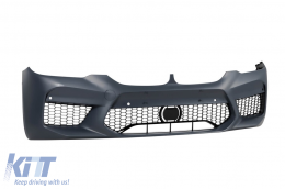 Front bumper type M5 suitable for BMW 5 Series G30, G31 2017-2019, with grille for ACC, with openings for PDC-image-6231673