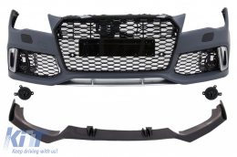 Front Bumper with Add-On Spoiler Lip Real Carbon suitable for Audi A7 4G Pre-Facelift (2010-2014) RS7 Design