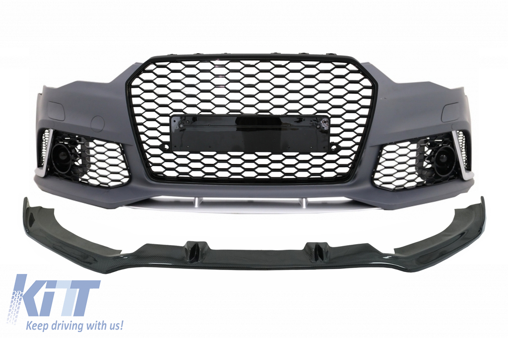 Front Bumper with Add-On Spoiler Lip suitable for Audi A6 C7 4G