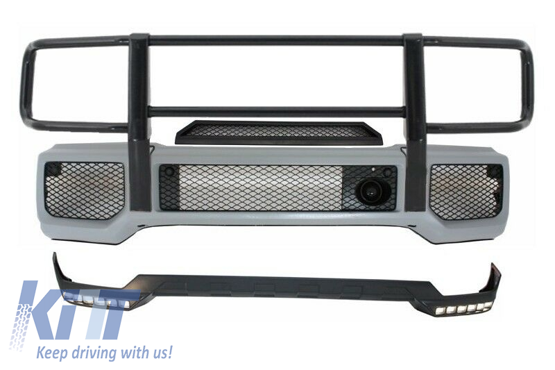 Front lip splitter driving lights with led drl b-style for G-class W463