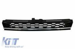 Front Bumper with Central Badgeless Grille Chrome suitable for VW Golf 7.5 (2017-2020) GTI R Design-image-6063091