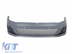Front Bumper with Central Grille and LED Headlights Sequential Dynamic Turning Lights suitable for VW Golf VII 7 5G (2013-2017) GTI Look-image-6059379