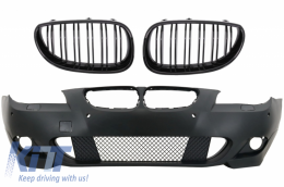 Front Bumper with Central Grille Shiny Black suitable for BMW 5 Series E60 E61 (2003-2007) M-Technik Design