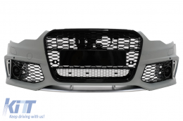 Front Bumper with Central Grille suitable for Audi A6 C7 4G (2011-2015) RS6 Design - FBAUA64GRSG